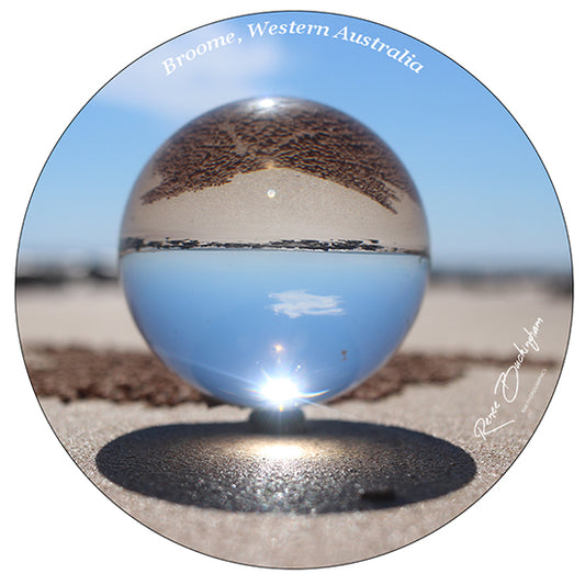 Broome, Western Australia Circle 70mm x 70mm sticker 8418
