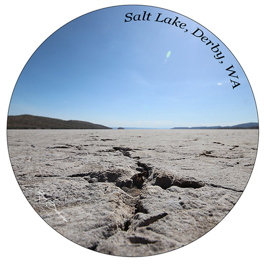 Salt Lake, Derby, WA Circle 70mm x 70mm sticker 8632
